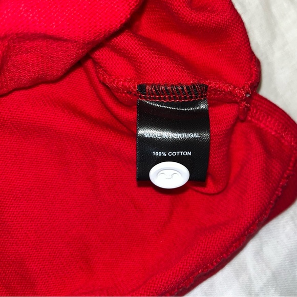 Warm & Wonderful Cropped Sheep Rugby Polo Top in Diana Red - Picture 10 of 13